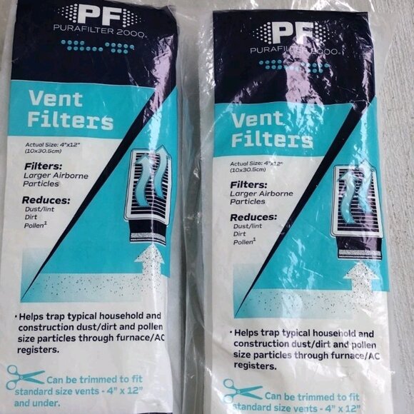 2-Purafilter 2000 12 Pack Vent Filters 4” x 12” Each Pad Lasts Up To 3 Months - Picture 2 of 5